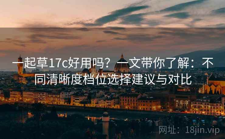 一起草17c好用吗？一文带你了解：不同清晰度档位选择建议与对比