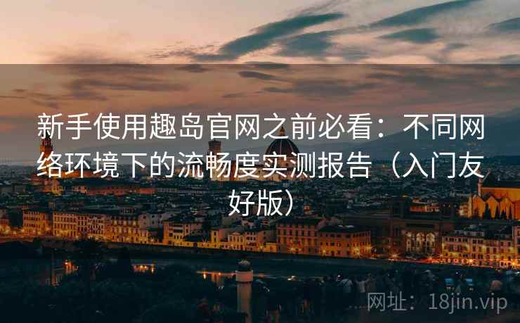 新手使用趣岛官网之前必看：不同网络环境下的流畅度实测报告（入门友好版）