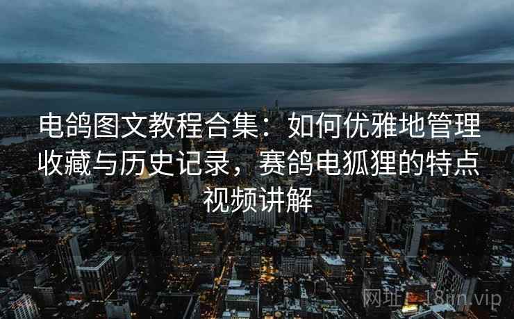 电鸽图文教程合集：如何优雅地管理收藏与历史记录，赛鸽电狐狸的特点视频讲解