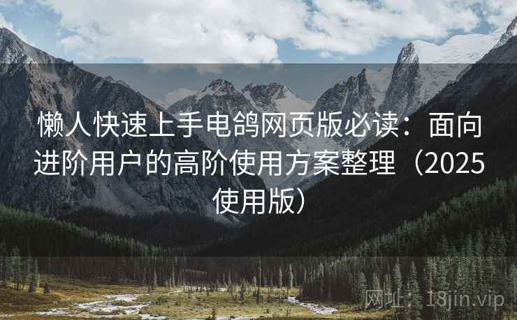 懒人快速上手电鸽网页版必读：面向进阶用户的高阶使用方案整理（2025使用版）
