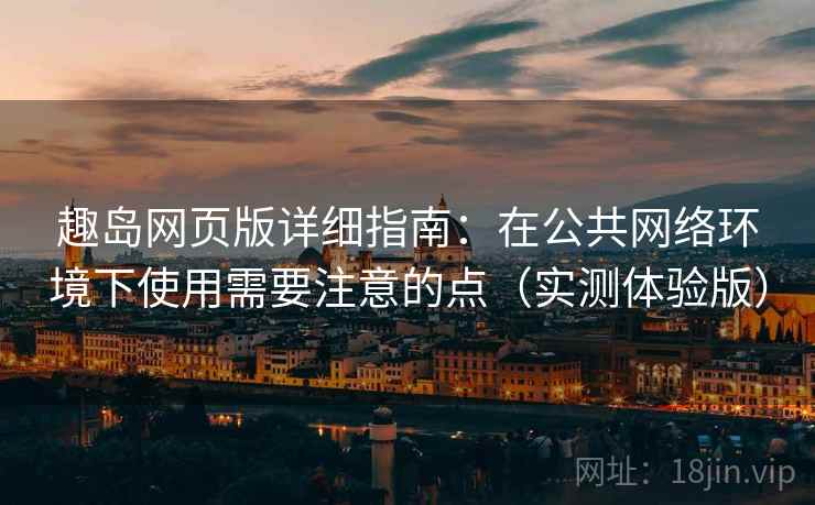 趣岛网页版详细指南：在公共网络环境下使用需要注意的点（实测体验版）