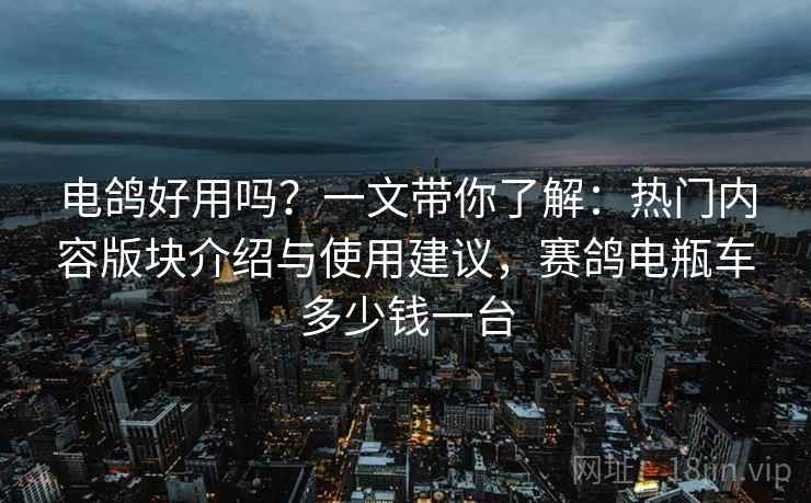 电鸽好用吗?一文带你了解:热门内容版块介绍与使用建议,赛鸽电瓶车多少钱一台