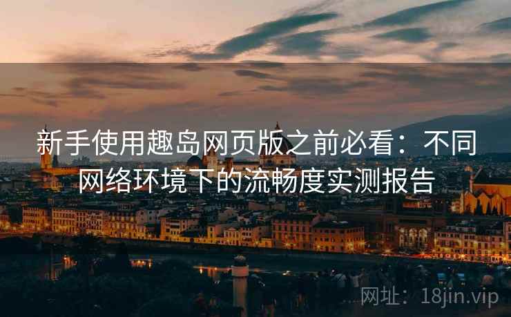 新手使用趣岛网页版之前必看:不同网络环境下的流畅度实测报告