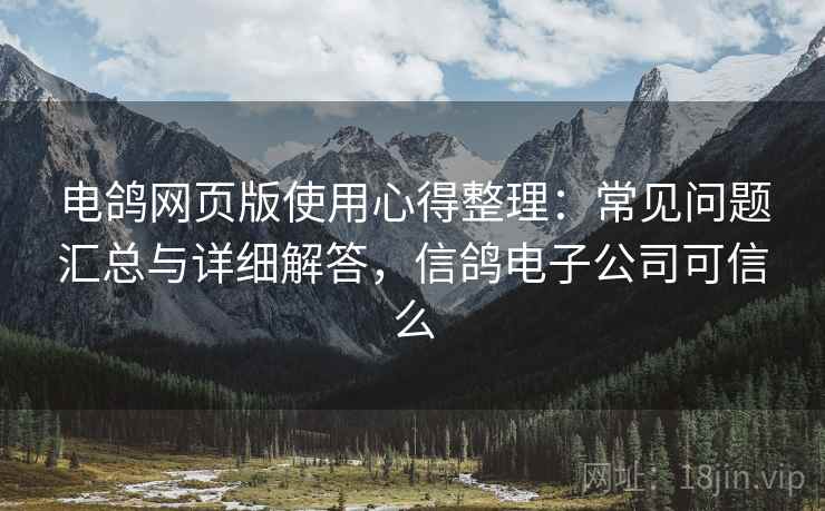 电鸽网页版使用心得整理：常见问题汇总与详细解答，信鸽电子公司可信么