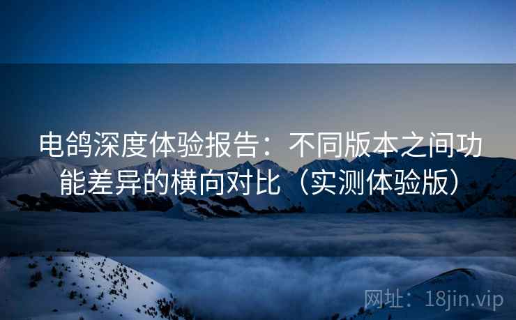 电鸽深度体验报告:不同版本之间功能差异的横向对比(实测体验版) 电鸽深度体验报告:不同版本之间功能差异的横向对比(实测体验版)